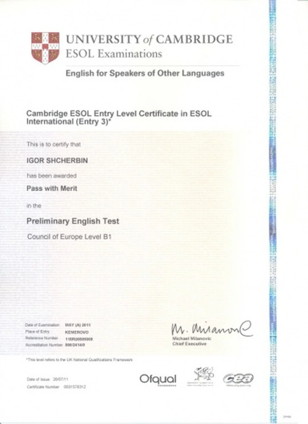 Chứng chỉ B1 Cambridge trong khung CEFR chứng chỉ b1 cambridge trong khung CEFR
