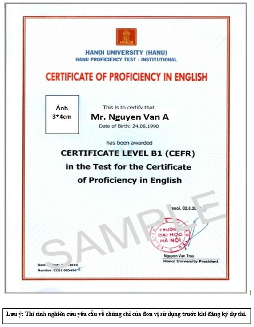 Chứng chỉ năng lực ngoại ngữ Trường Đại học Hà Nội chứng chỉ năng lực ngoại ngữ đại học hà nội dùng cho thi b2