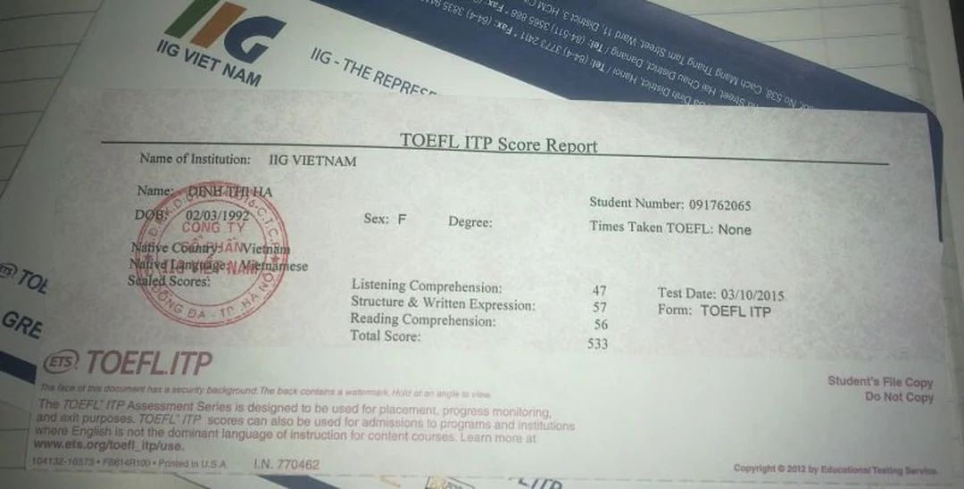 chứng chỉ tiếng anh toefl so sánh với IELTS TOEIC VSTEP