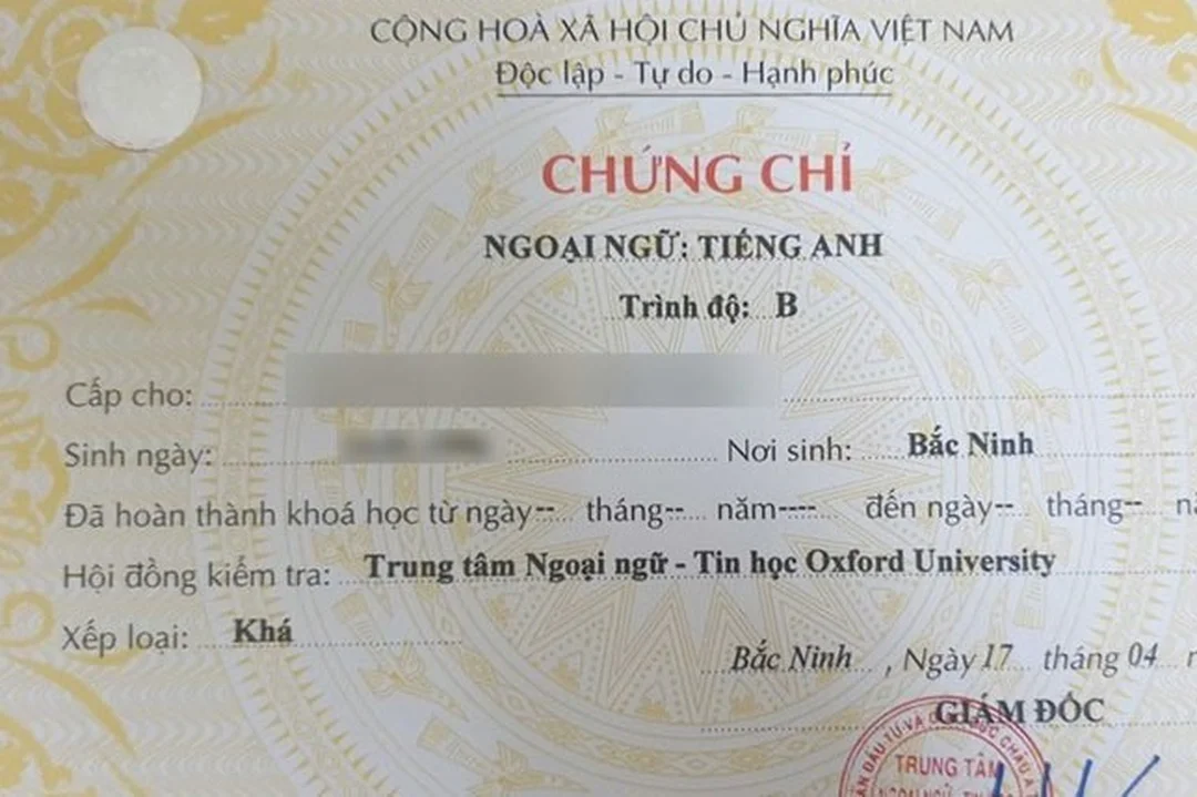 chứng chỉ tiếng anh trình độ b và bảng quy đổi sang A2