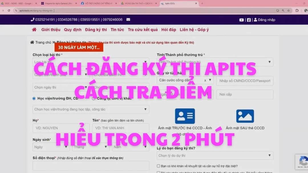 hướng dẫn chọn phiên bản khi đăng ký thi Aptis