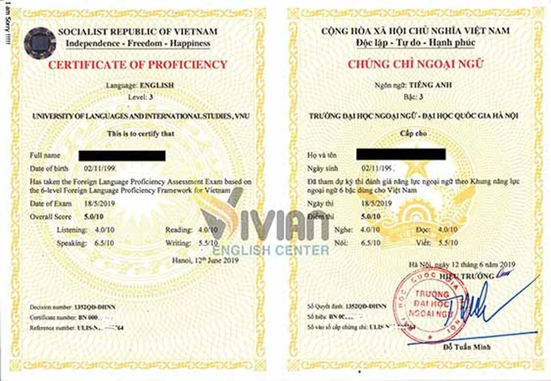 Mẫu chứng chỉ B1 anh văn mẫu chứng chỉ b1 anh văn dùng cho hồ sơ học tập và tuyển dụng