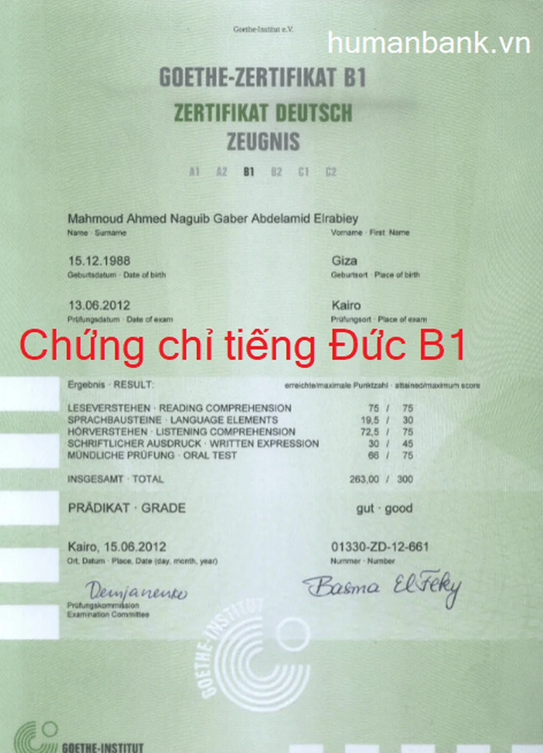 chứng chỉ b1 tiếng đức và lệ phí thi cập nhật 2026