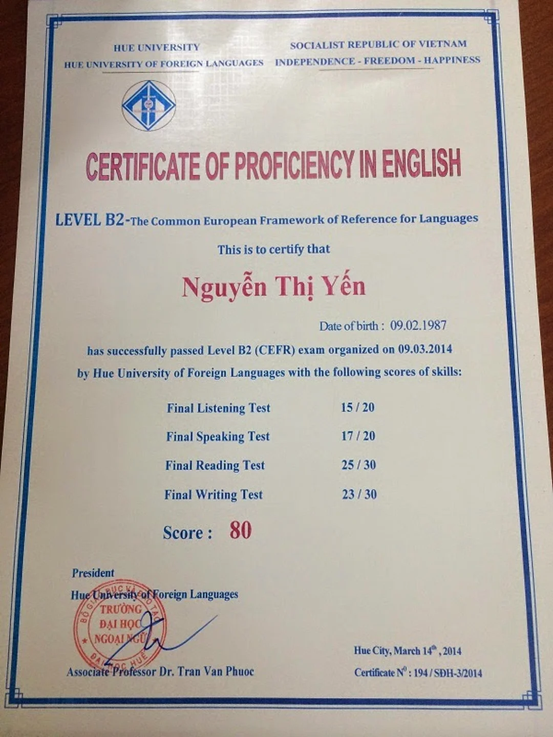 chứng chỉ tiếng Anh A1 theo khung CEFR và Việt Nam