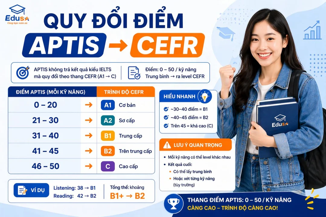 Quy đổi điểm tổng và từng kỹ năng trong bài thi Aptis ESOL