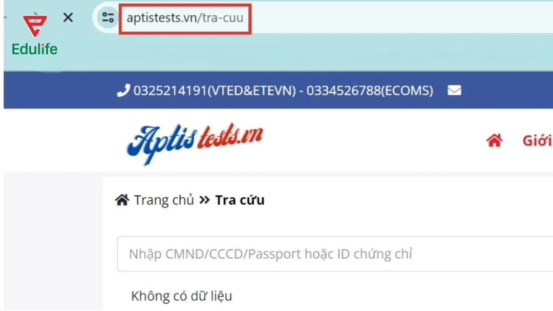 Tra cứu điểm thi Aptis